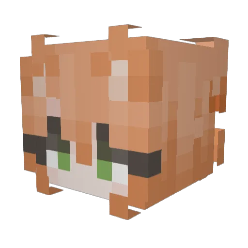 KurokoSoi Minecraft avatar head, 3D render