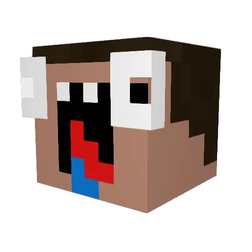 Kurolera Minecraft avatar head, 3D render