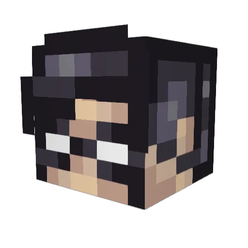 Kuromeh Minecraft avatar head, 3D render
