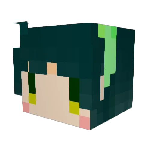 Kuromu02 Minecraft avatar head, 3D render