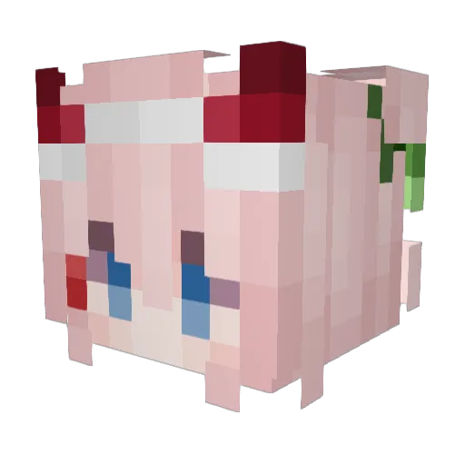 Kuronuo Minecraft avatar head, 3D render