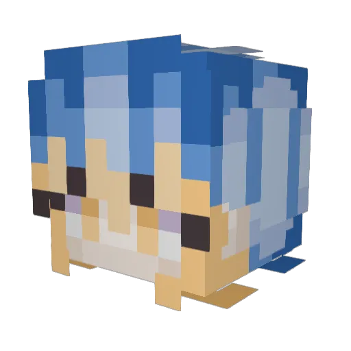 Kuroospudding Minecraft avatar head, 3D render