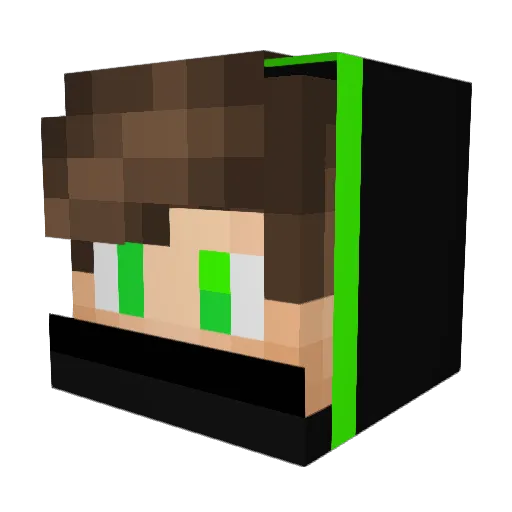 Kurosaba_ Minecraft avatar head, 3D render