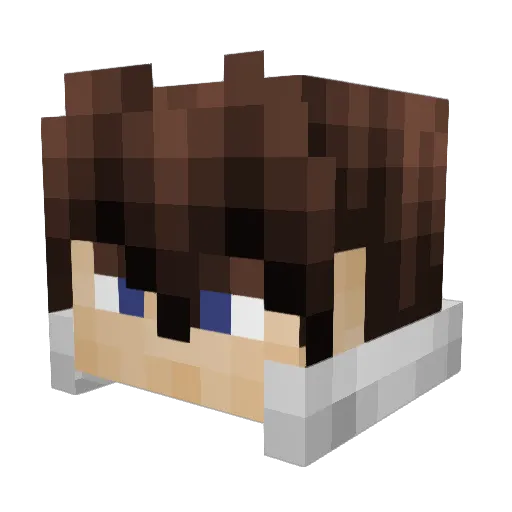 Kuroseki Minecraft avatar head, 3D render