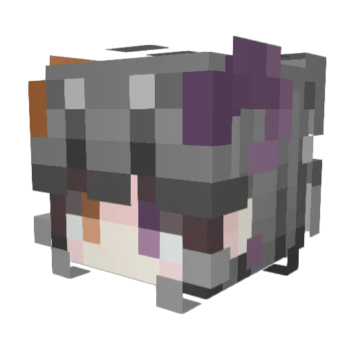 Kuroska Minecraft avatar head, 3D render