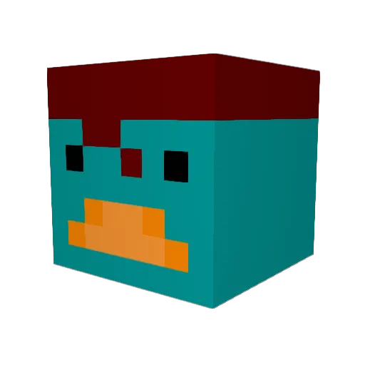 Kurotronks Minecraft avatar head, 3D render