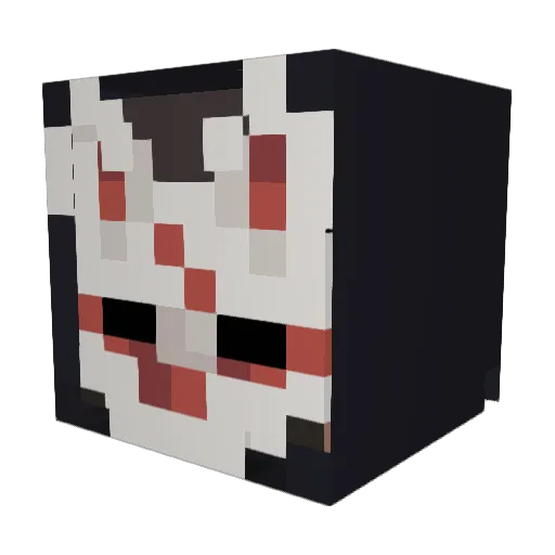 Kurotsuha Minecraft avatar head, 3D render