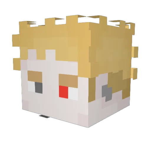Kuroveil Minecraft avatar head, 3D render