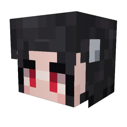 Kuroyukihimee Minecraft avatar head, 3D render