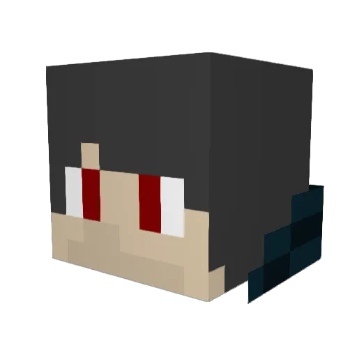 Kurozia Minecraft avatar head, 3D render