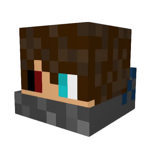 Kurphix Minecraft avatar head, 3D render