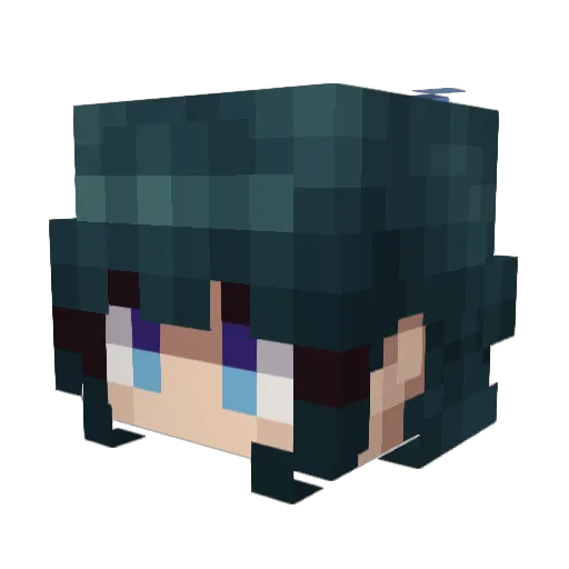 Kurrah Minecraft avatar head, 3D render