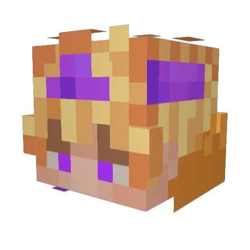 Kurrect Minecraft avatar head, 3D render