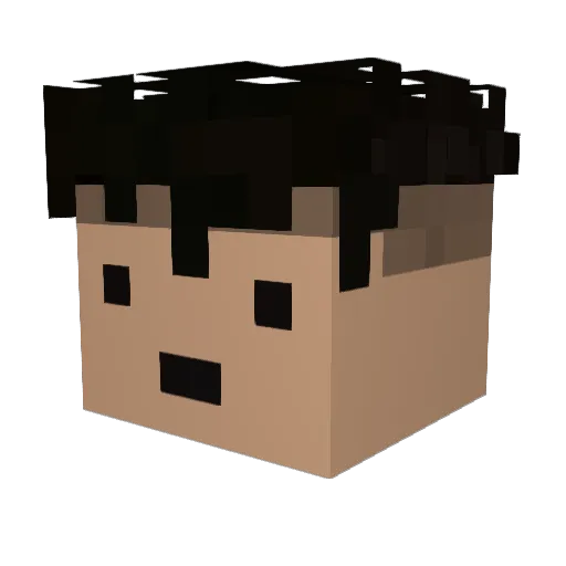 Kursedv2 Minecraft avatar head, 3D render