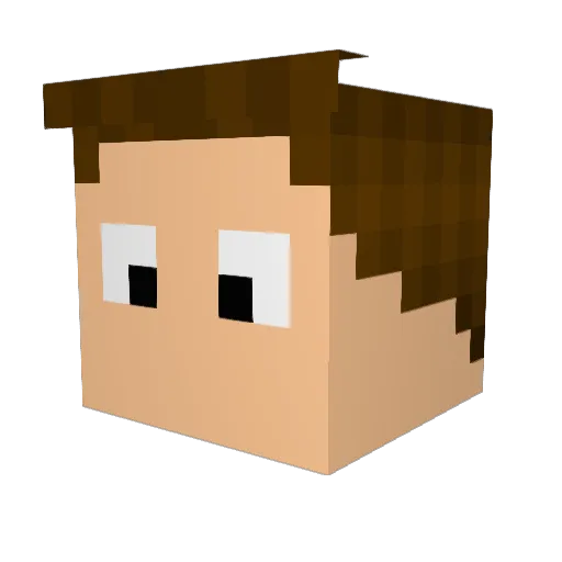KurtBoard Minecraft avatar head, 3D render