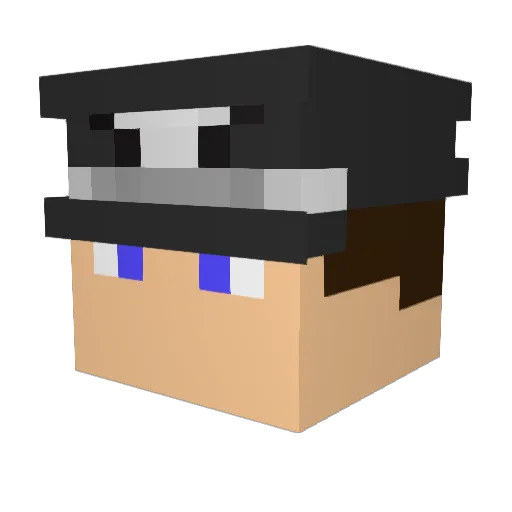 Kurten Minecraft avatar head, 3D render