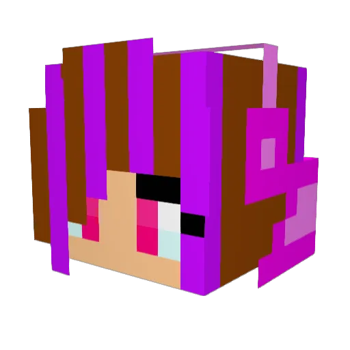 KuruChen Minecraft avatar head, 3D render