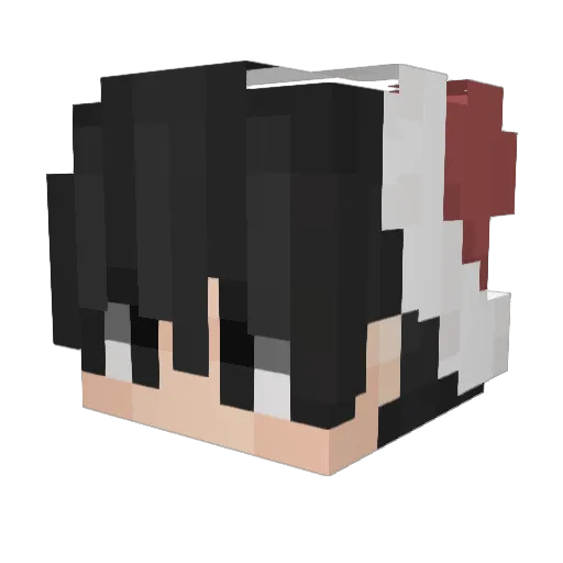 KuruMP Minecraft avatar head, 3D render