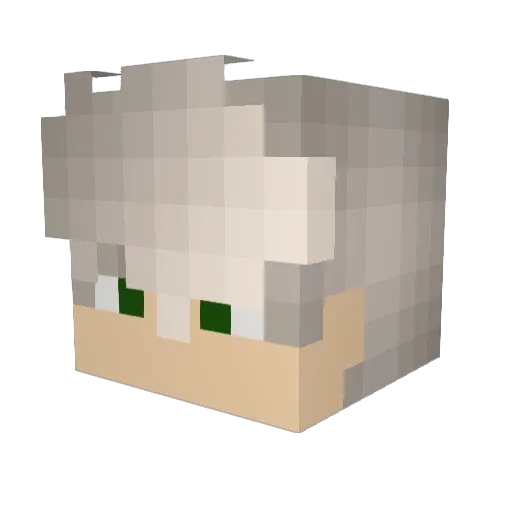 Kurumakunn Minecraft avatar head, 3D render