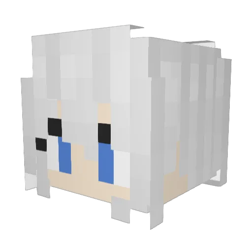 Kurumi2233 Minecraft avatar head, 3D render