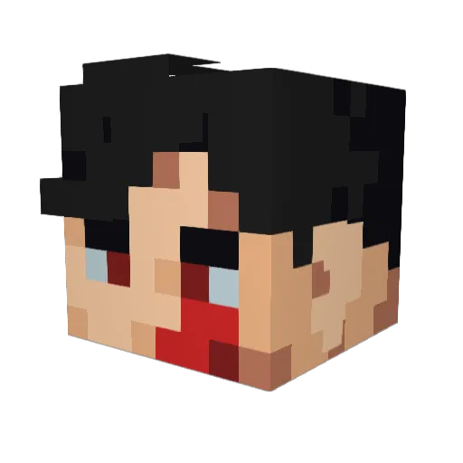 Kurystale Minecraft avatar head, 3D render
