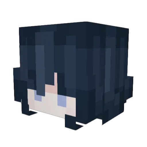 KusMakoto Minecraft avatar head, 3D render