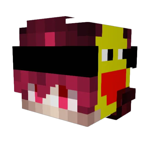 Kusaiyu Minecraft avatar head, 3D render