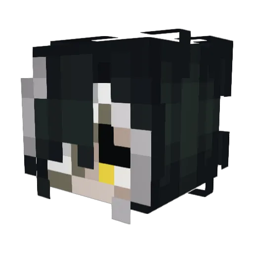 Kusamo Minecraft avatar head, 3D render