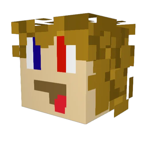 Kusan_10 Minecraft avatar head, 3D render