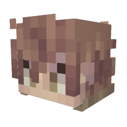 Kusannagi Minecraft avatar head, 3D render
