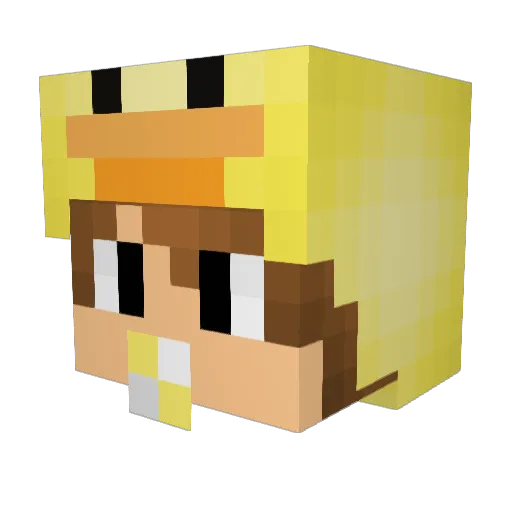 KushPunched Minecraft avatar head, 3D render