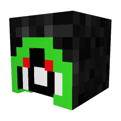 Kushbits Minecraft avatar head, 3D render