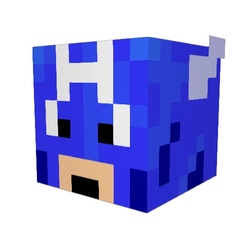 Kusherlock Minecraft avatar head, 3D render