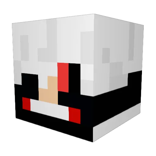 Kushiusi Minecraft avatar head, 3D render