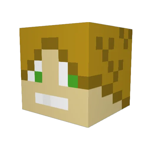 Kushomie Minecraft avatar head, 3D render