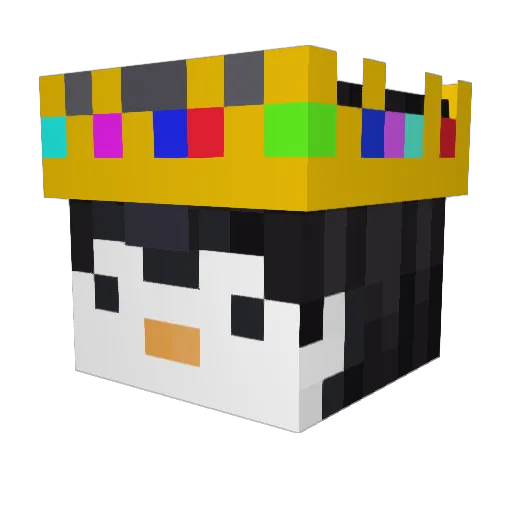 KushyThePenguin Minecraft avatar head, 3D render