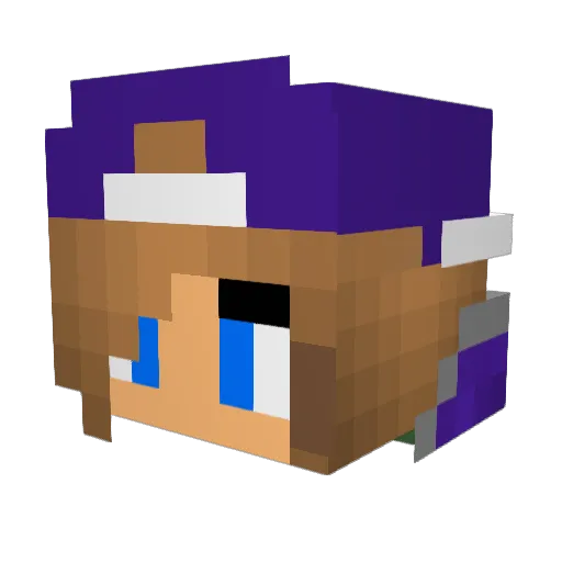 Kusia05 Minecraft avatar head, 3D render