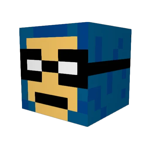 Kuskdimpen Minecraft avatar head, 3D render