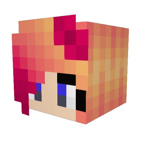 KusoSenpai Minecraft avatar head, 3D render