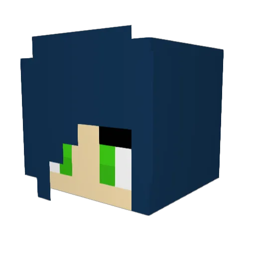 Kussyou Minecraft avatar head, 3D render
