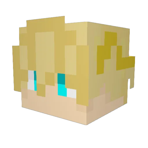 Kustodju Minecraft avatar head, 3D render