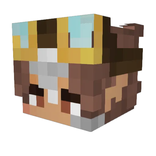 Kutaxe Minecraft avatar head, 3D render
