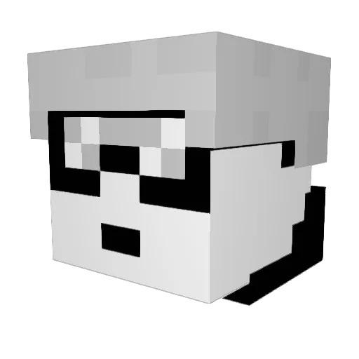 Kutcheur Minecraft avatar head, 3D render