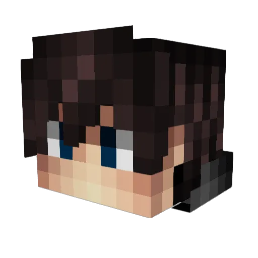 Kutchu Minecraft avatar head, 3D render