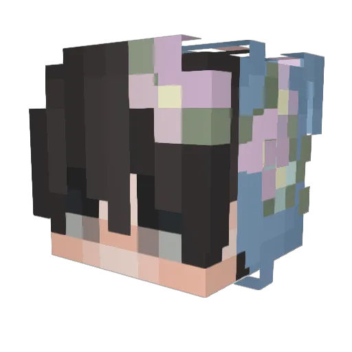 Kute Minecraft avatar head, 3D render