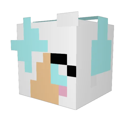 Kutekiddee Minecraft avatar head, 3D render