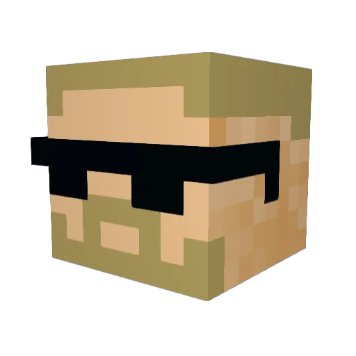 KutemoFR Minecraft avatar head, 3D render