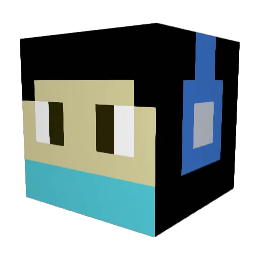 Kuthso Minecraft avatar head, 3D render