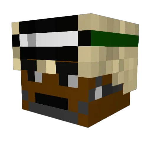 Kutiii Minecraft avatar head, 3D render