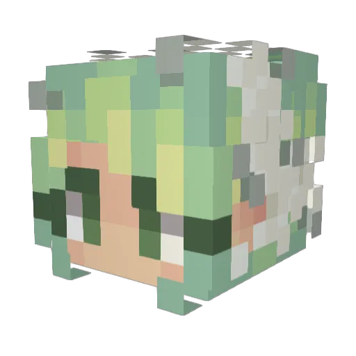 Kutumn Minecraft avatar head, 3D render